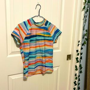 Colorful Athleta size XXL short sleeve rash guard